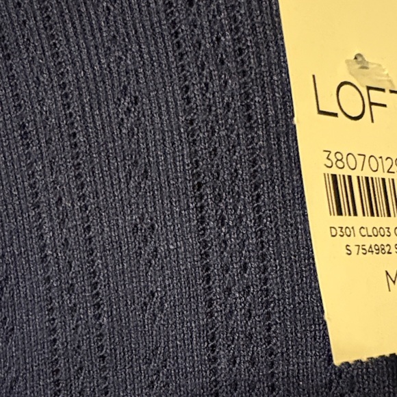 LOFT Navy Ribbed Knit Crew Sweater - Picture 3 of 3